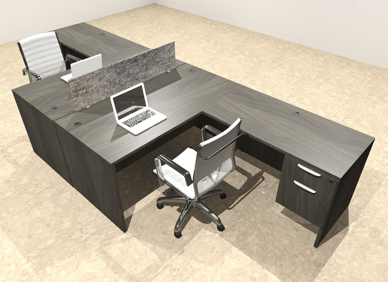 Two Person Modern Accoustic Divider Office Workstation Desk Set, #OT-SUL-FPRG58