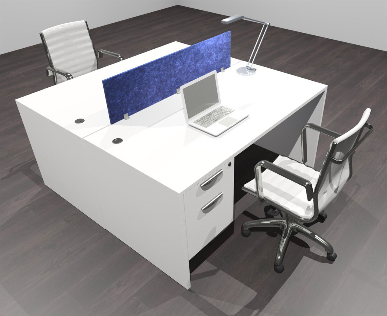 Two Person Modern Accoustic Divider Office Workstation Desk Set, #OF-CPN-FPRB13
