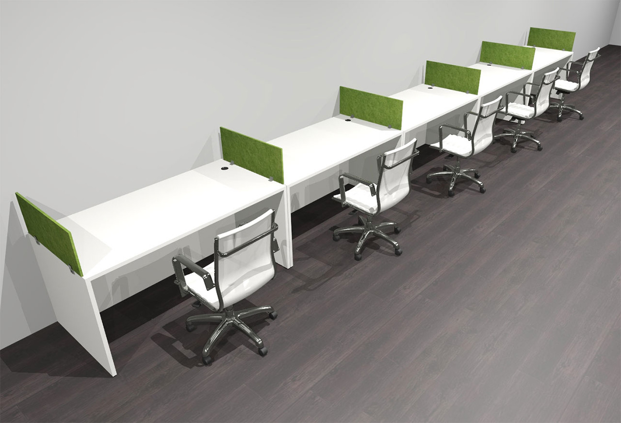 Five Person Modern Accoustic Divider Office Workstation Desk Set, #OF-CPN-SPRA13