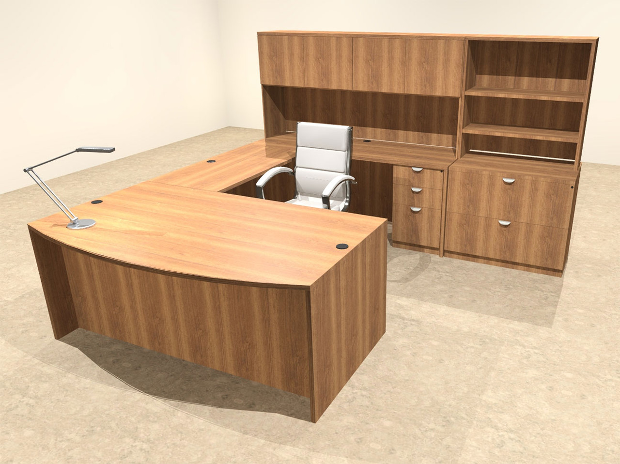 7pc U Shape Modern Executive Office Desk, #OT-SUL-U17