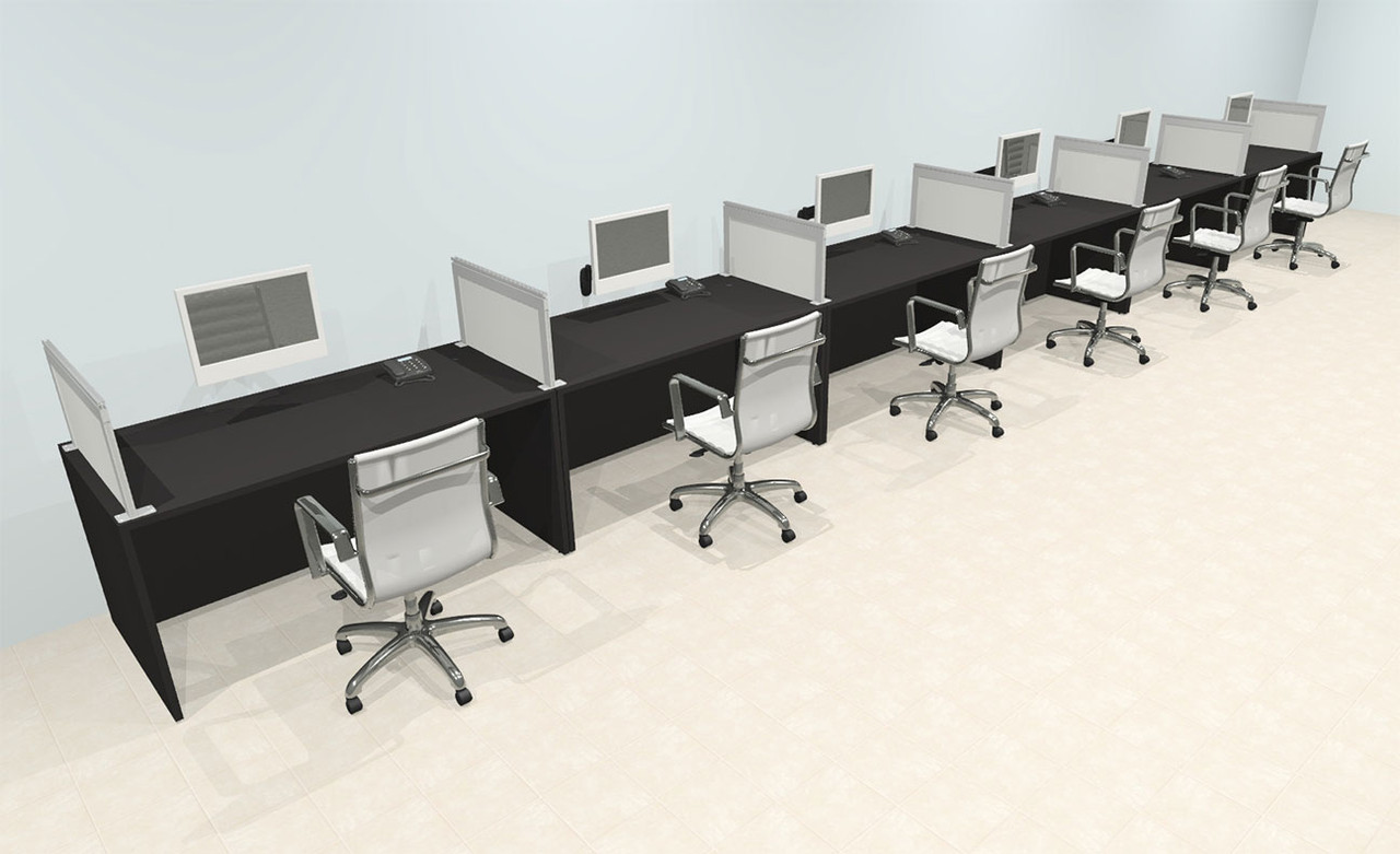 Six Person Modern Aluminum Organizer Divider Office Workstation Desk Set, #OT-SUL-SPS20