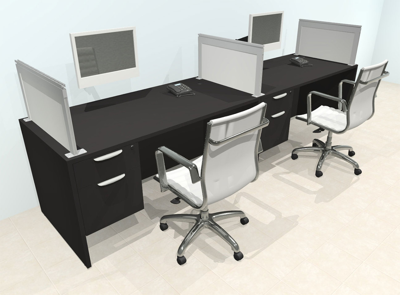 Two Person Modern Aluminum Organizer Divider Office Workstation Desk Set, #OT-SUL-SPS24