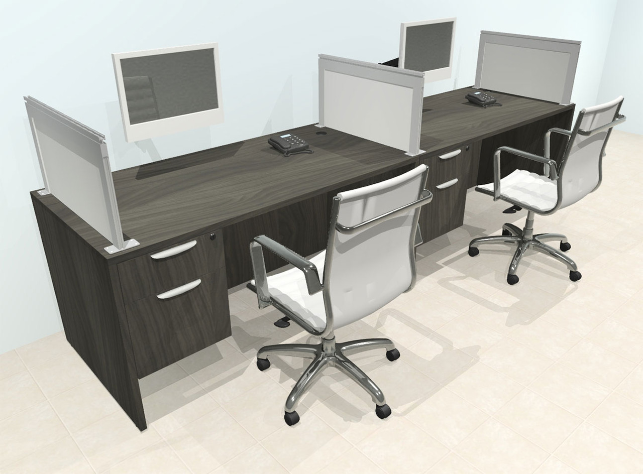 Two Person Modern Aluminum Organizer Divider Office Workstation Desk Set, #OT-SUL-SPS70