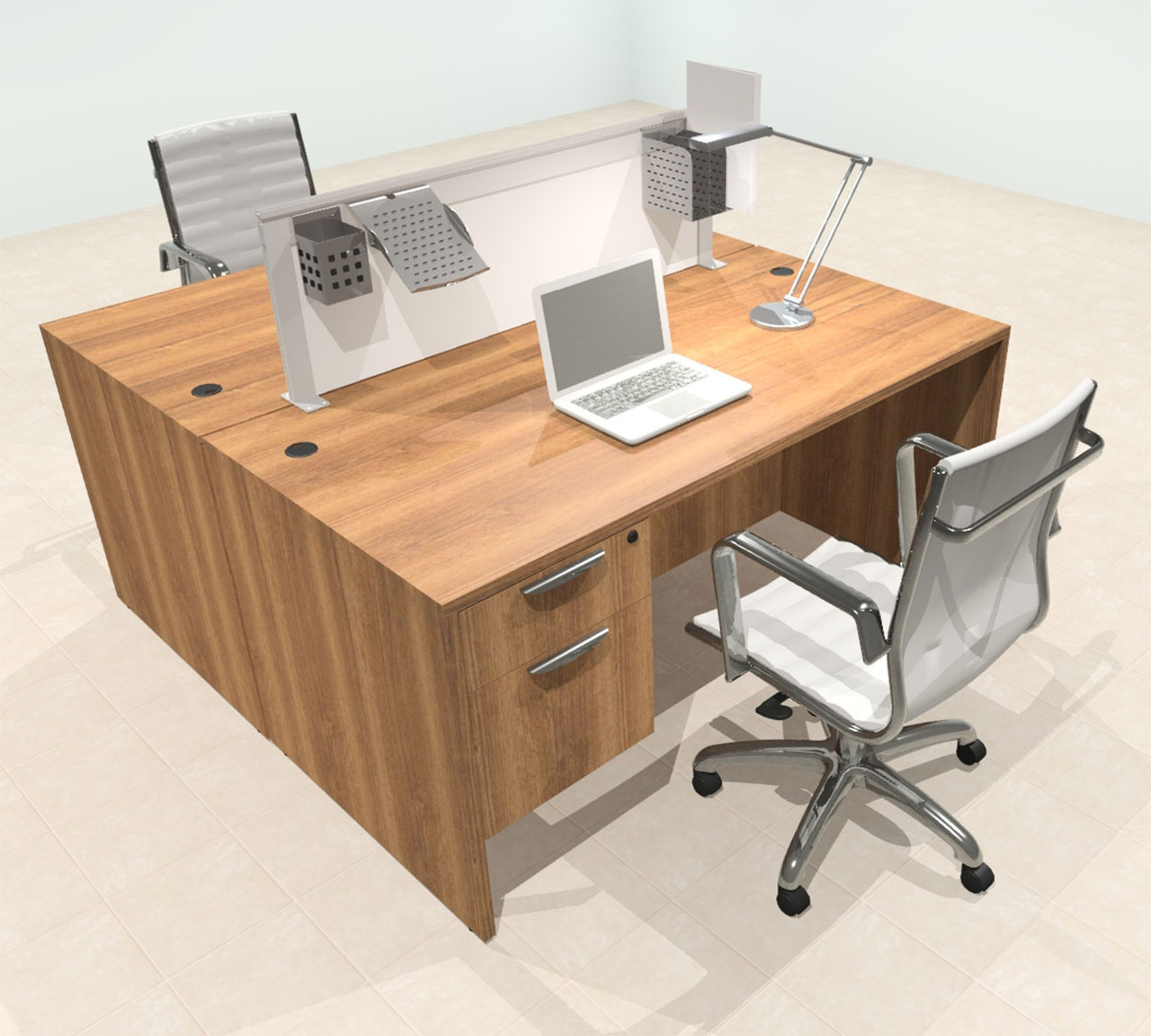 Two Person Modern Aluminum Organizer Divider Office Workstation Desk Set, #OT-SUL-FPS13