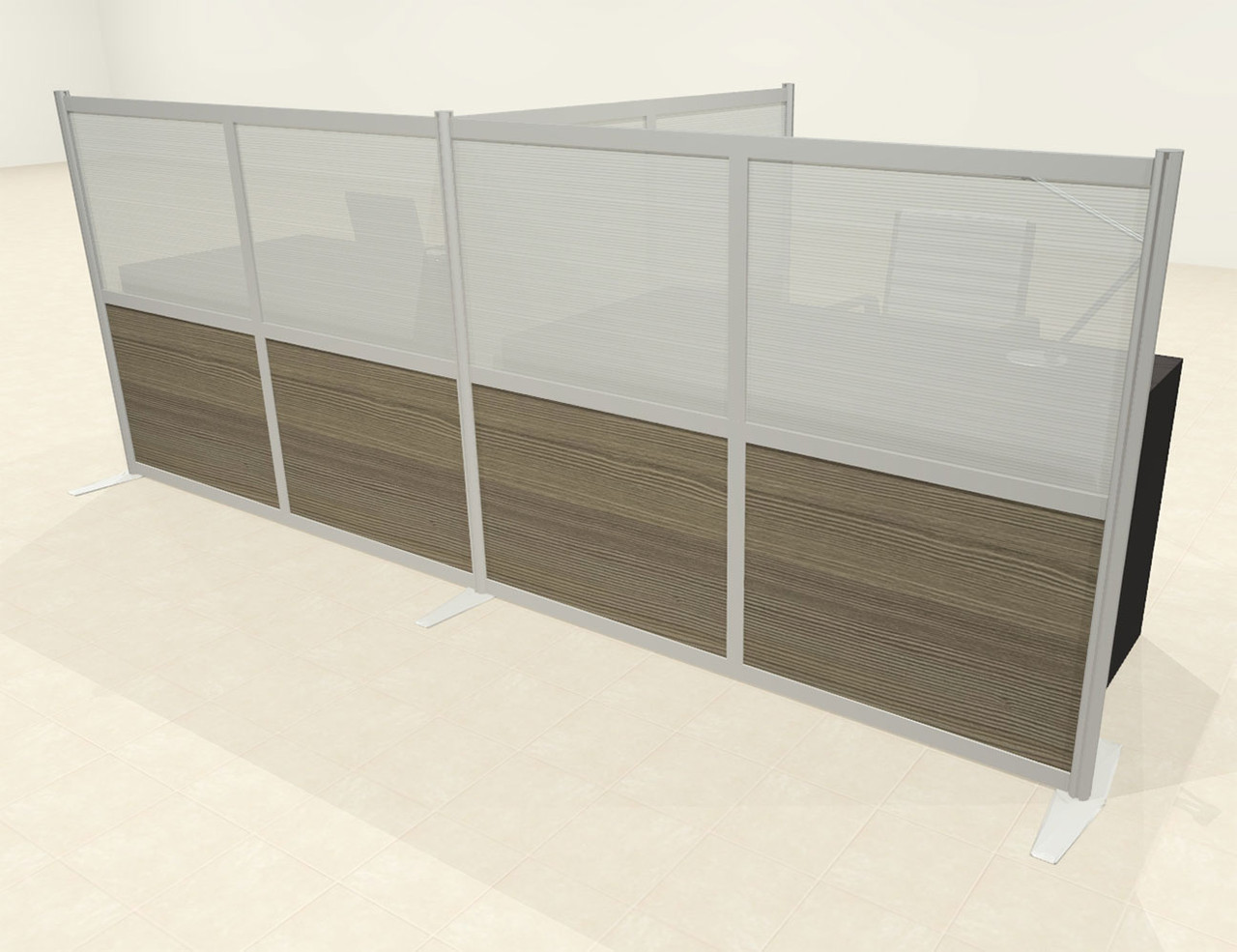 One T Shaped Loft Modern Office Home Aluminum Frame Partition / Divider / Sneeze Guard, #UT-ALU-P51-A