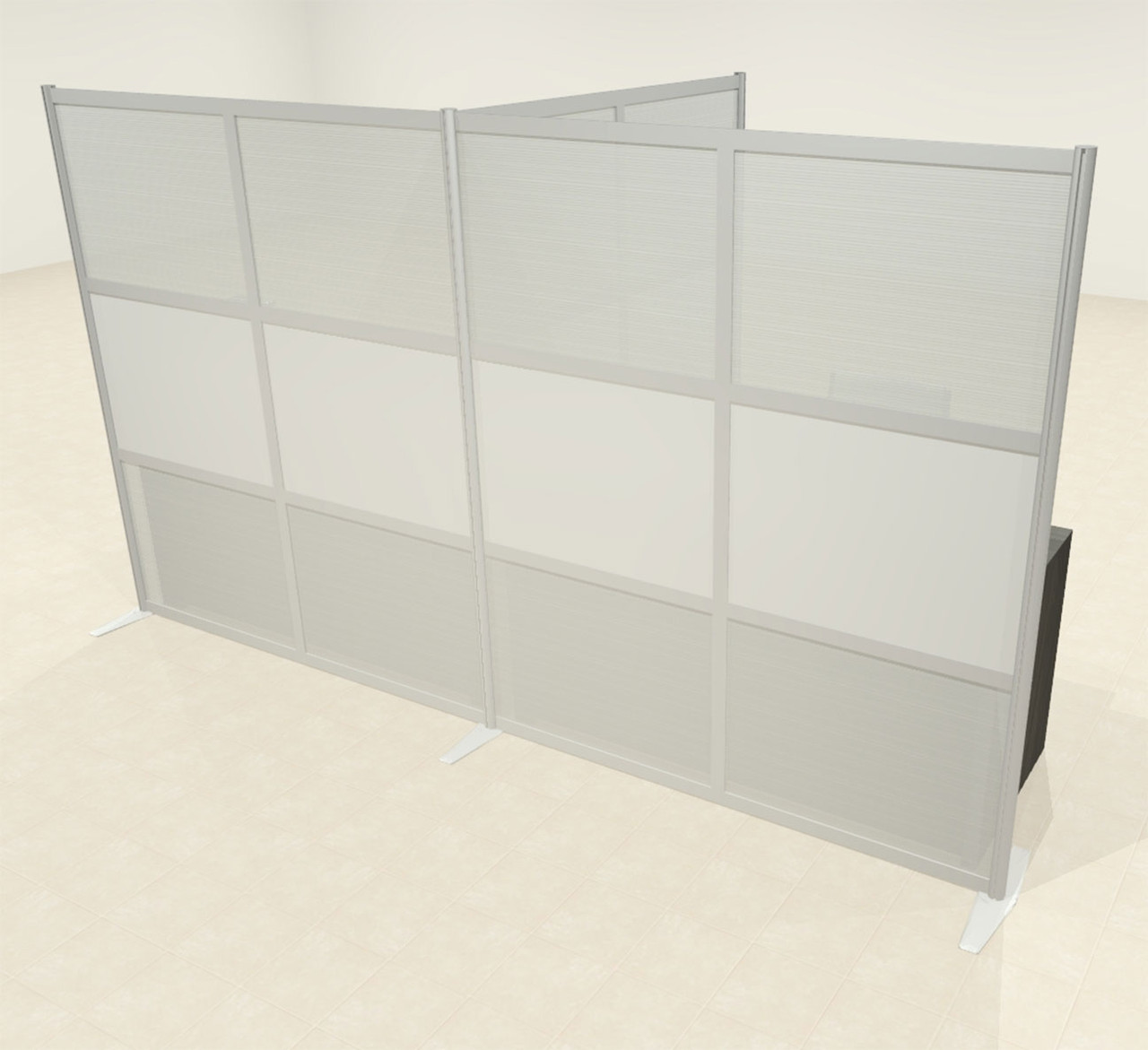 One T Shaped Loft Modern Office Home Aluminum Frame Partition / Divider / Sneeze Guard, #UT-ALU-P61-B