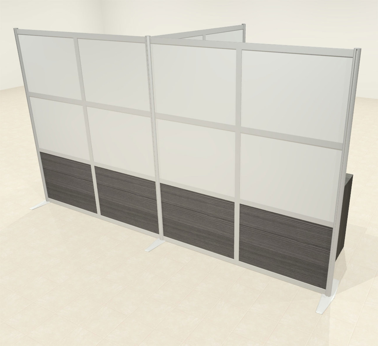 One T Shaped Loft Modern Office Home Aluminum Frame Partition / Divider / Sneeze Guard, #UT-ALU-P67