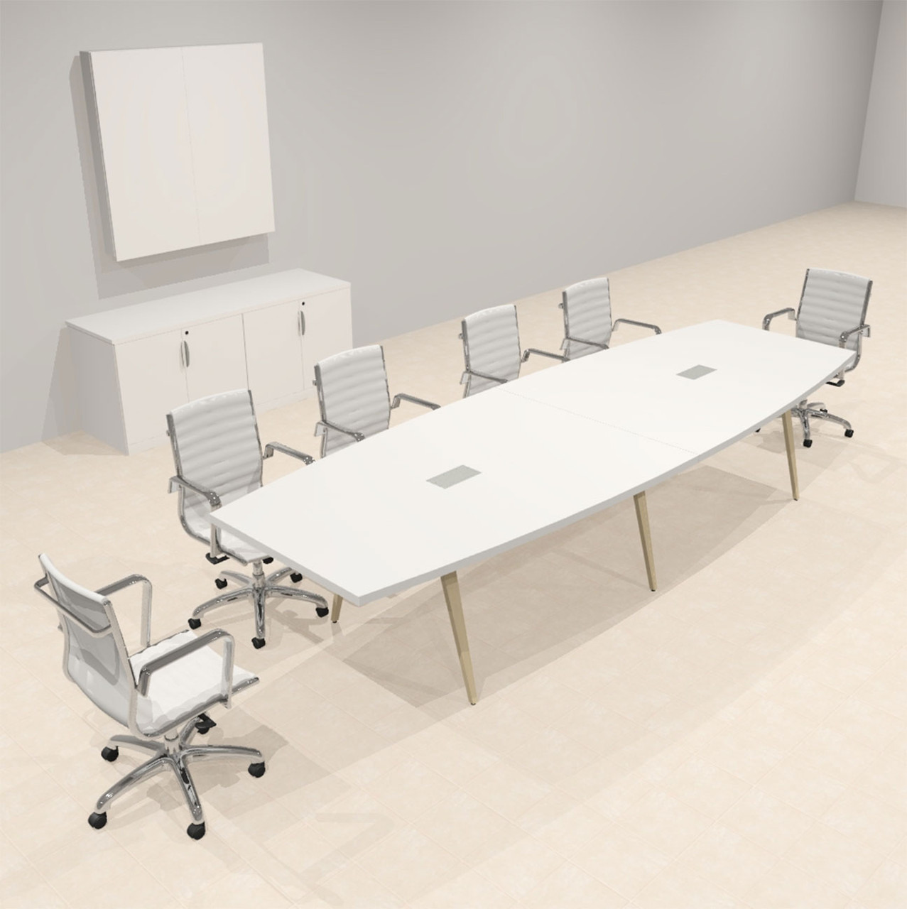 Modern Boat shaped 12' Feet Conference Table, #OF-CON-CW15