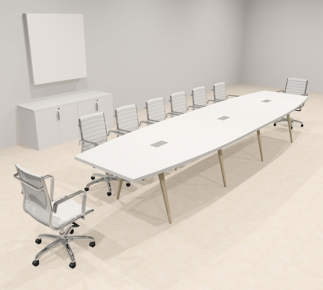 Modern Boat shaped 16' Feet Conference Table, #OF-CON-CW29