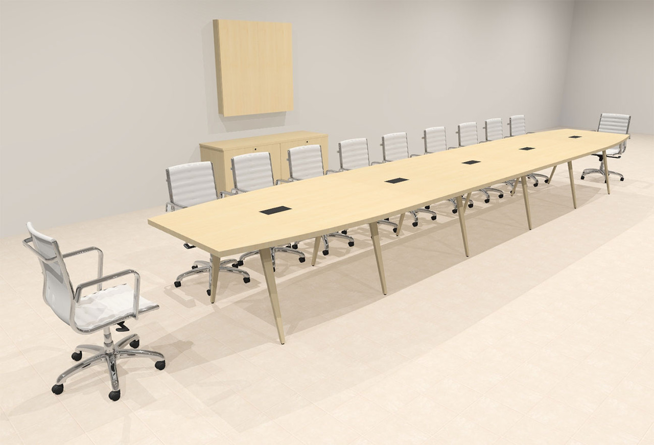 Modern Boat shaped 22' Feet Conference Table, #OF-CON-CW51