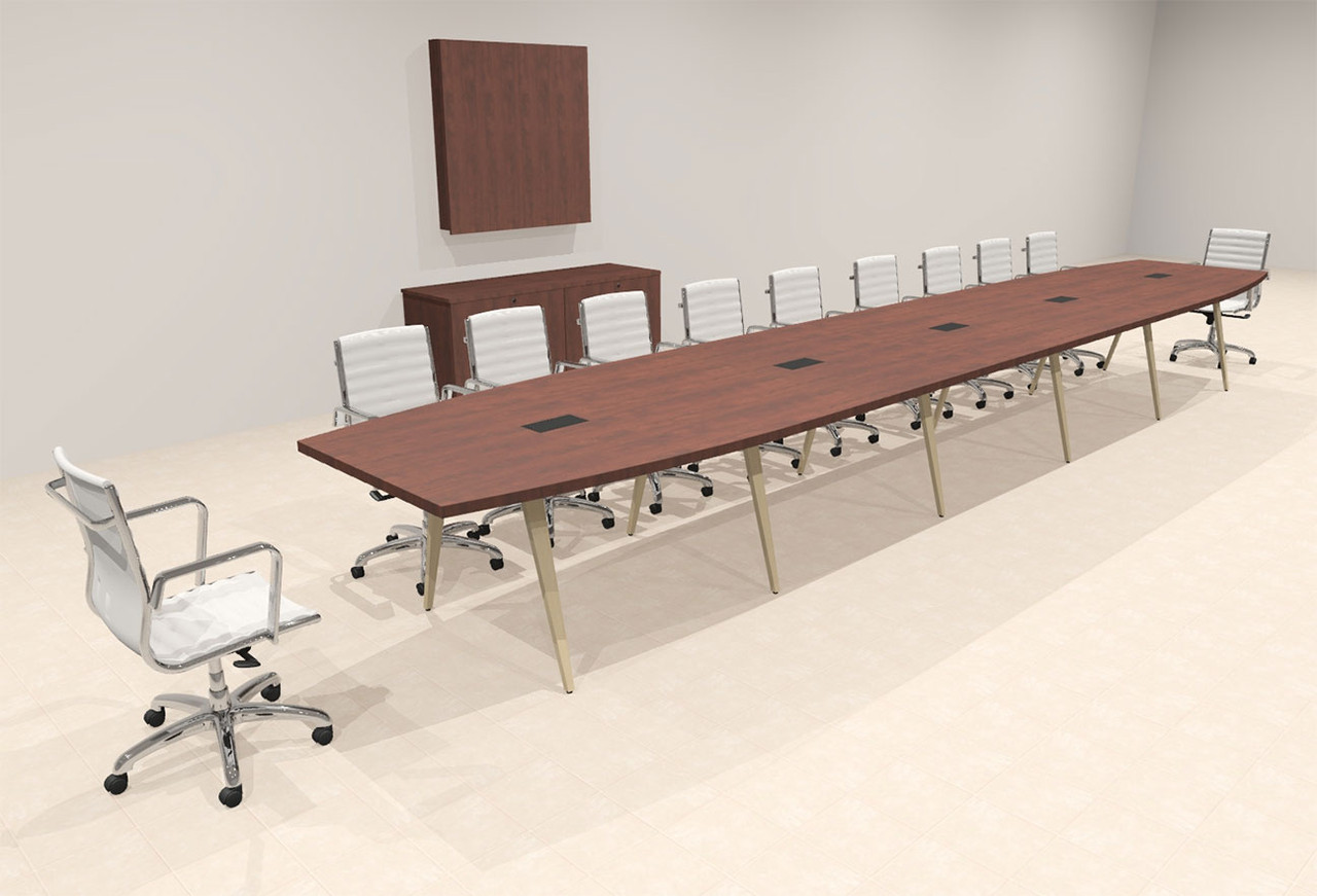 Modern Boat shaped 22' Feet Conference Table, #OF-CON-CW53