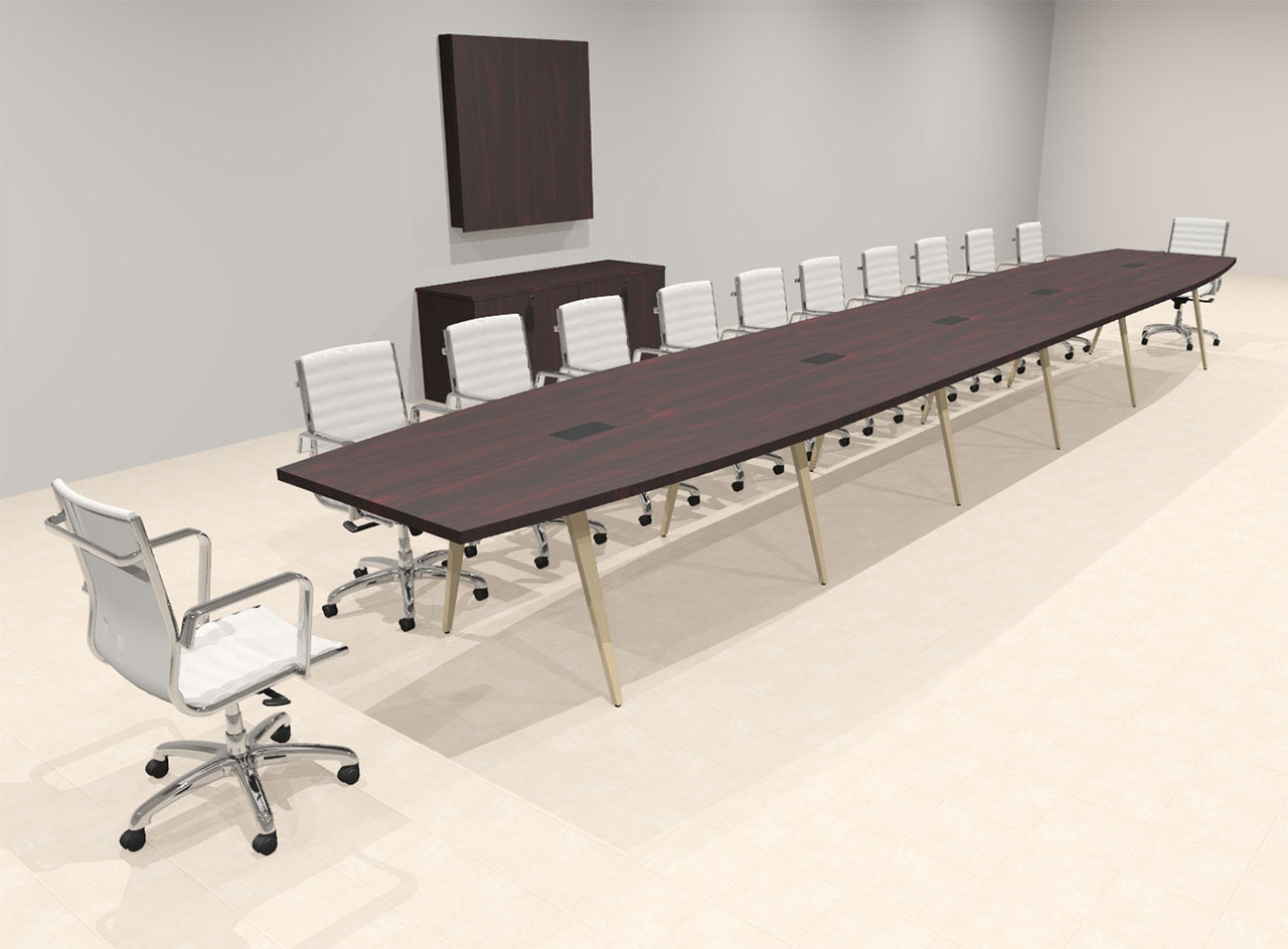 Modern Boat shaped 24' Feet Conference Table, #OF-CON-CW61
