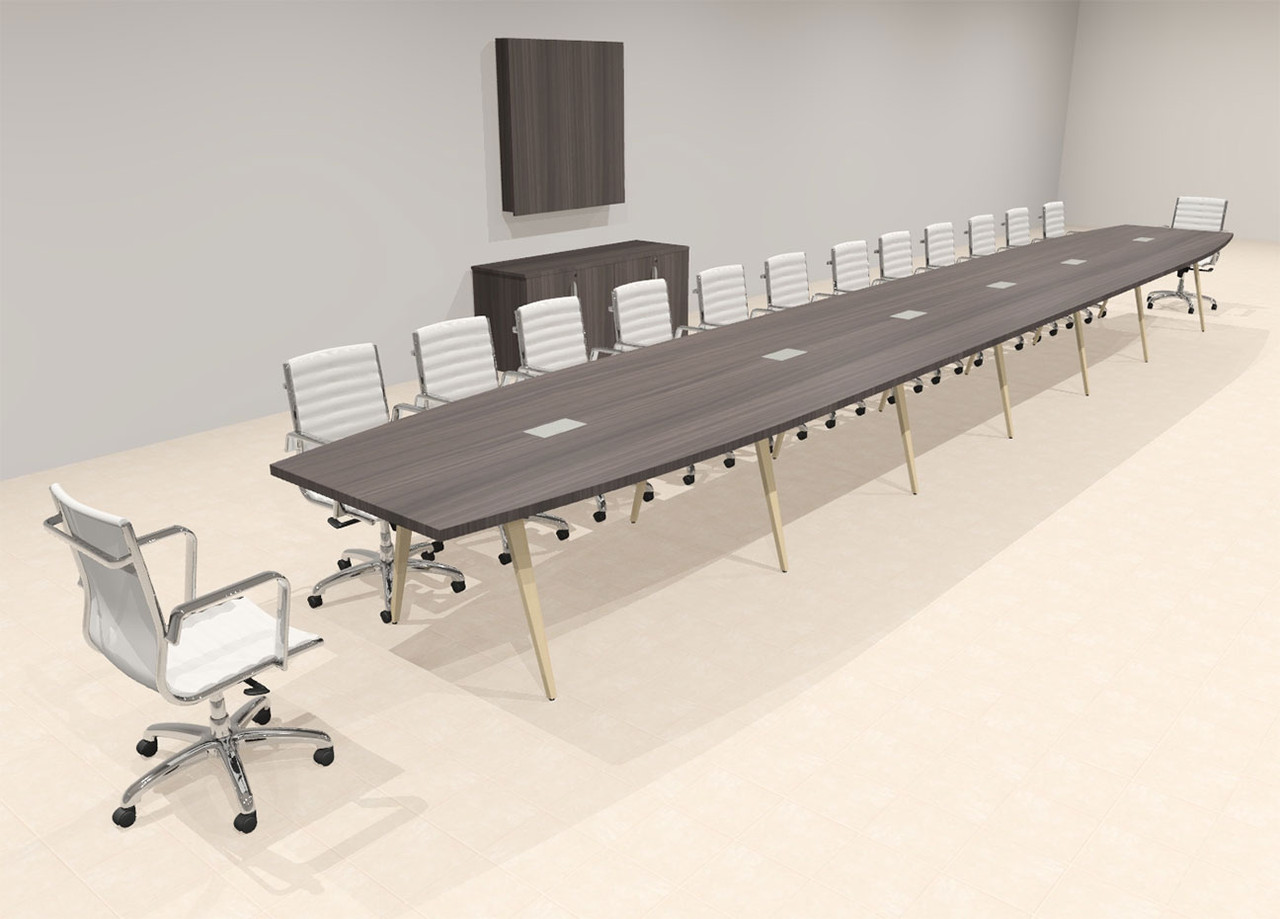 Modern Boat shaped 28' Feet Conference Table, #OF-CON-CW77
