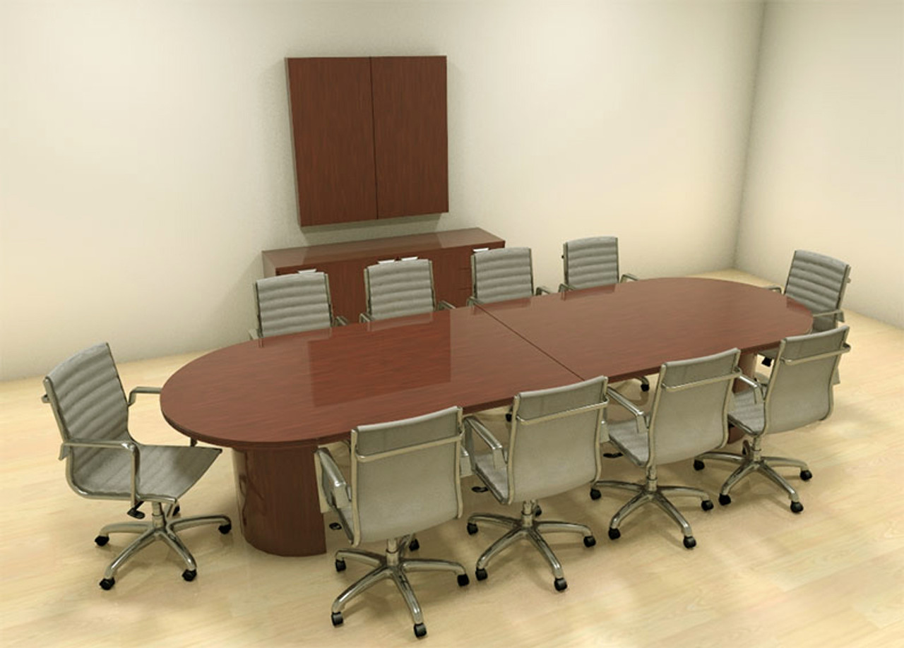 Modern Racetrack 12' Feet Conference Table, #CH-JAD-C7