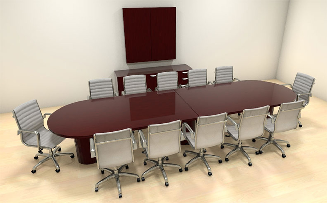 Modern Racetrack 14' Feet Conference Table, #CH-JAD-C10