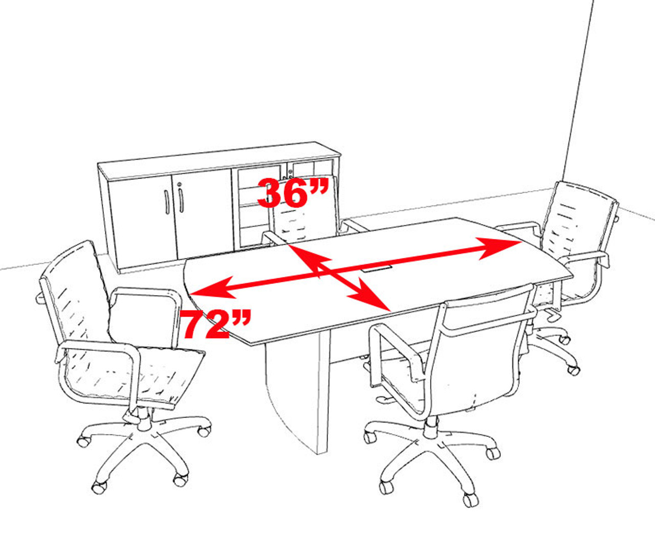 Modern Contemporary 6' Feet Conference Table, #RO-NAP-C1