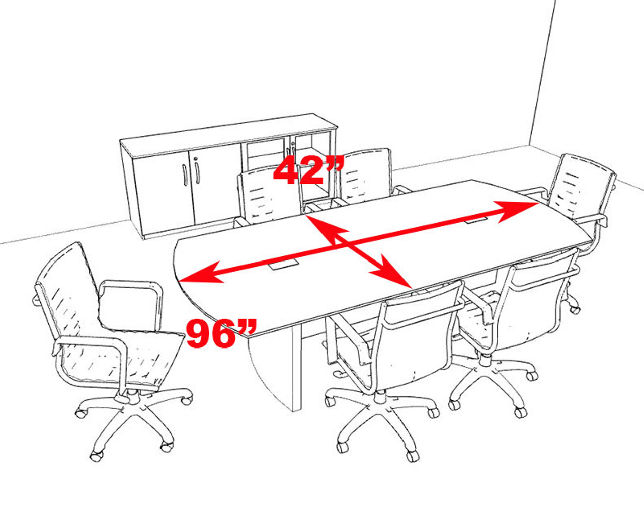 Modern Contemporary 8' Feet Conference Table, #RO-NAP-C4