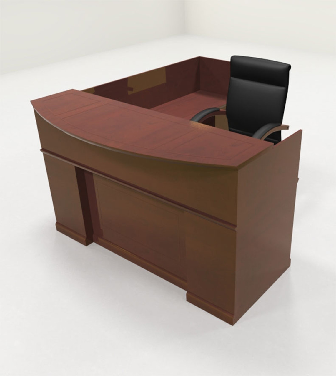 4pc Traditional L Shaped Executive Counter Reception Desk Set, #RO-SOR-R3