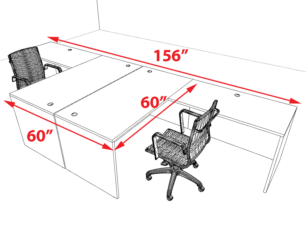 Two Person Modern Office Workstation Desk Set, #OT-SUL-FPN28