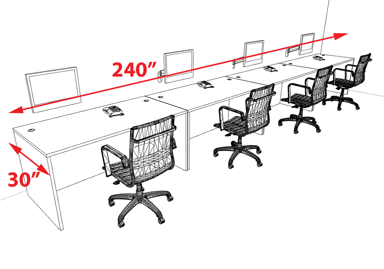 Four Person Modern Office Workstation Desk Set, #OT-SUL-SPN10