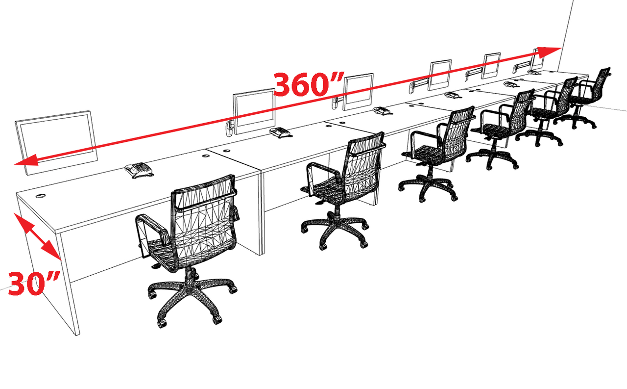 Six Person Modern Office Workstation Desk Set, #OT-SUL-SPN17