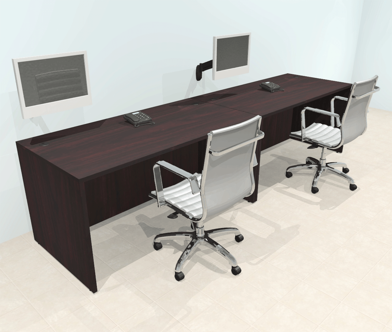 Two Person Modern Office Workstation Desk Set, #OT-SUL-SPN3