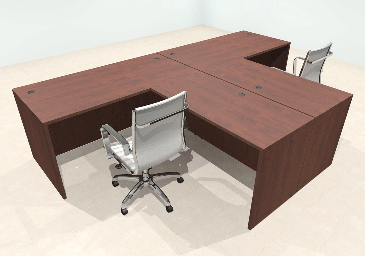Two Person Modern Office Workstation Desk Set, #OT-SUL-SPN42