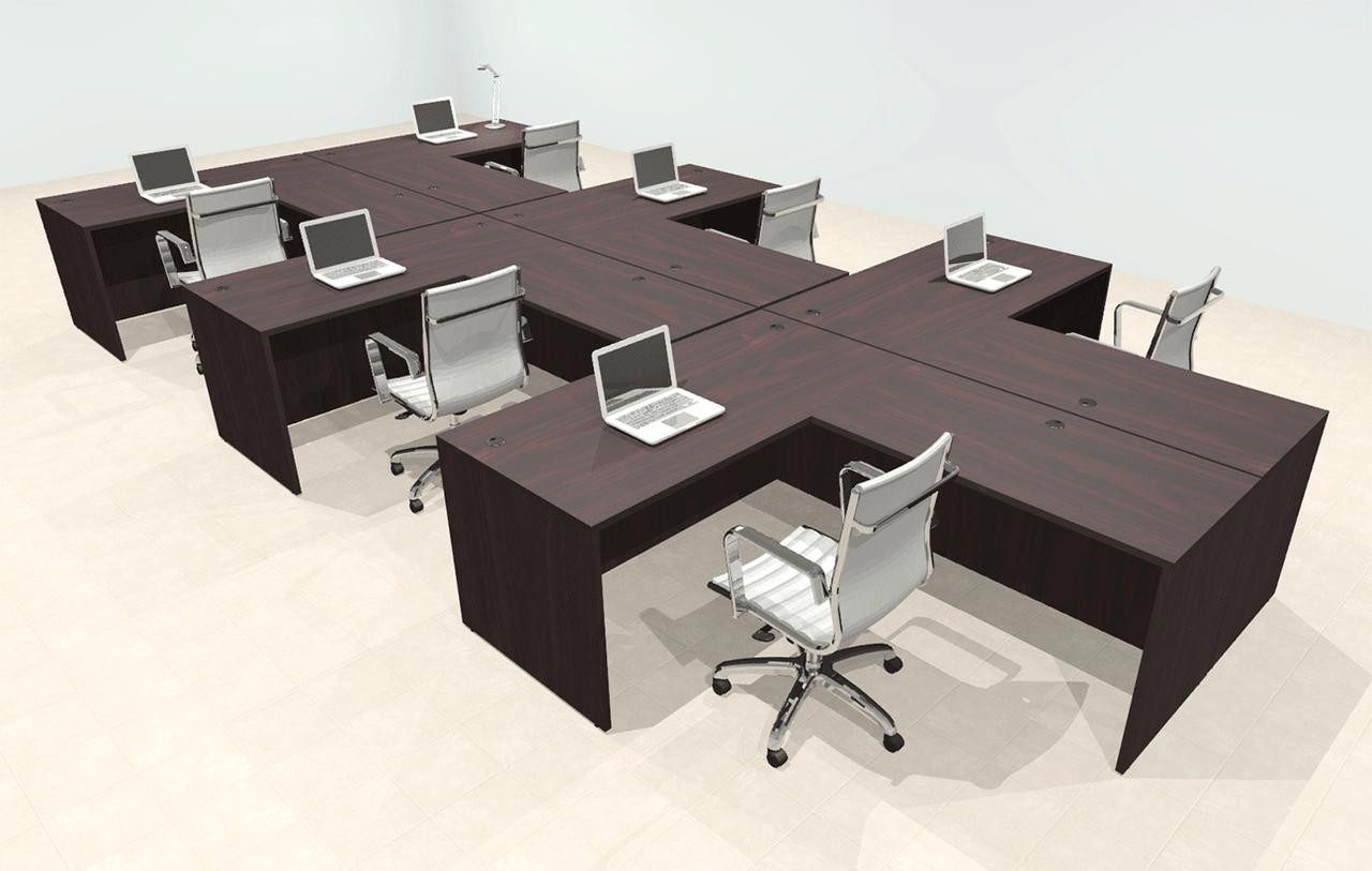 UTMOST Six Person Modern Office Workstation Desk Set, #OT-SUL-SPN51