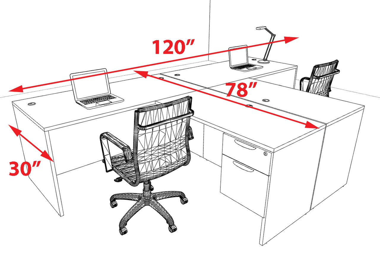 Two Person Modern Office Workstation Desk Set, #OT-SUL-SPN53