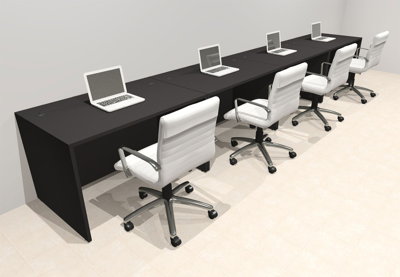 Four Person Modern No Panel Office Workstation Desk Set, #OT-SUS-SPN14