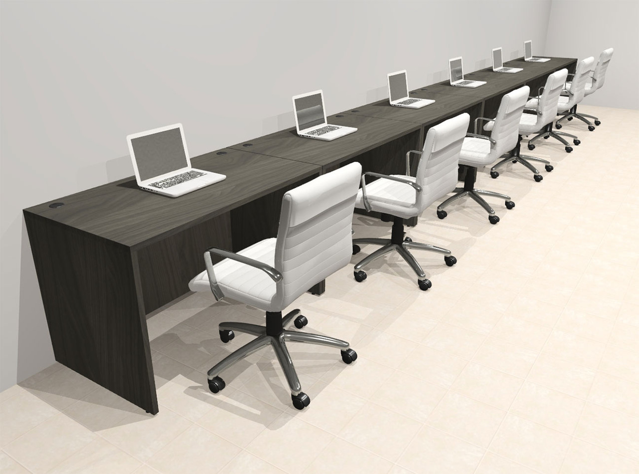 Six Person Modern No Panel Office Workstation Desk Set, #OT-SUS-SPN25