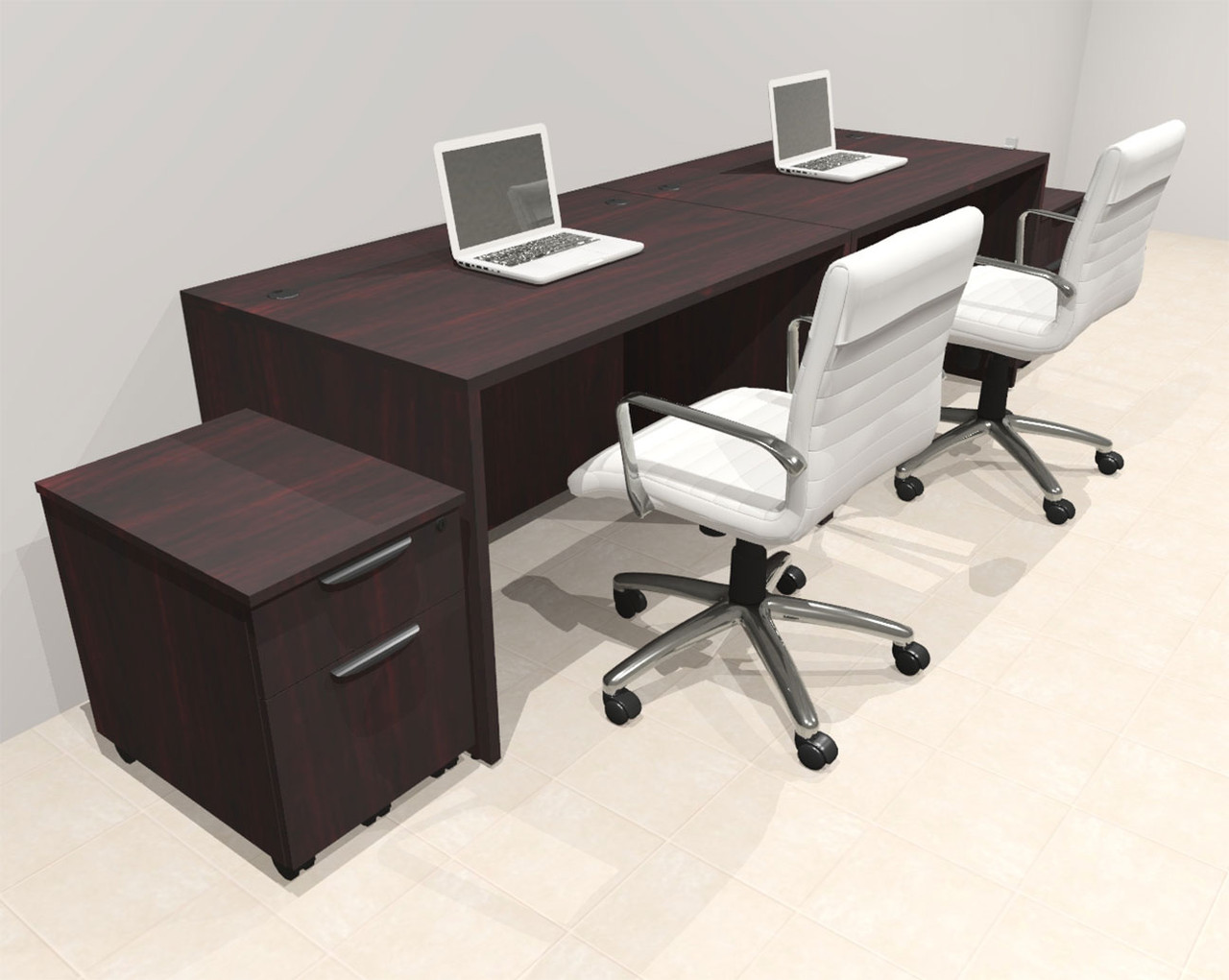 Two Person Modern No Panel Office Workstation Desk Set, #OT-SUS-SPN68