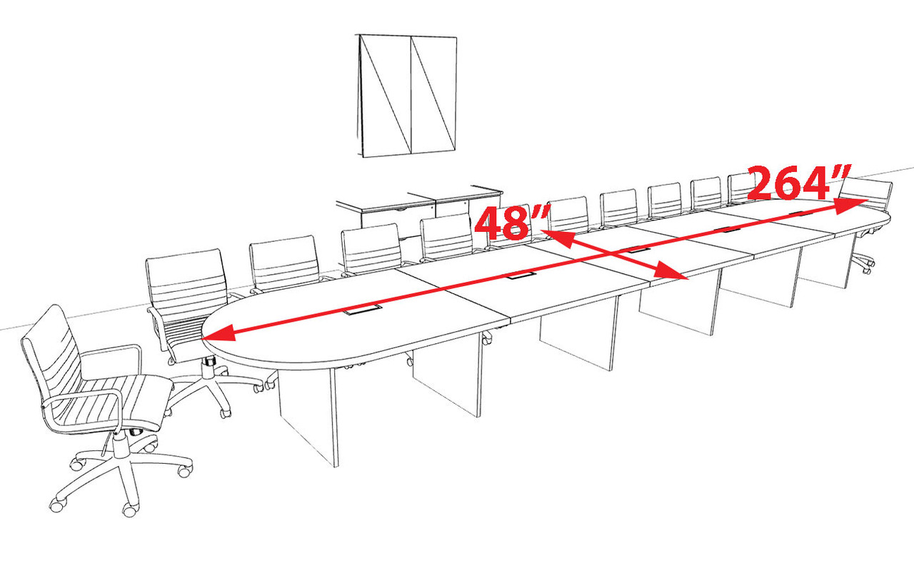 Modern Racetrack 22' Feet Conference Table, #OF-CON-CR55