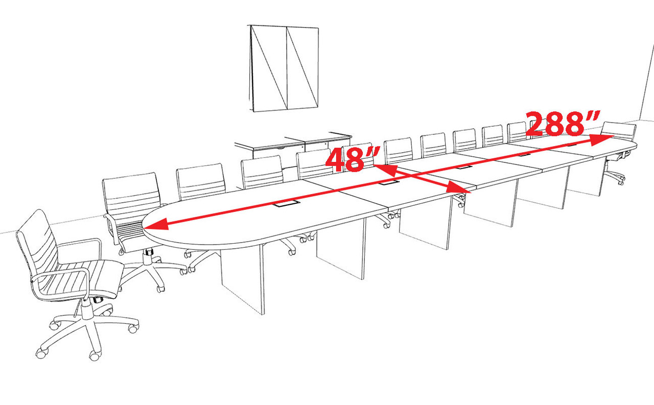 Modern Racetrack 24' Feet Conference Table, #OF-CON-CR63