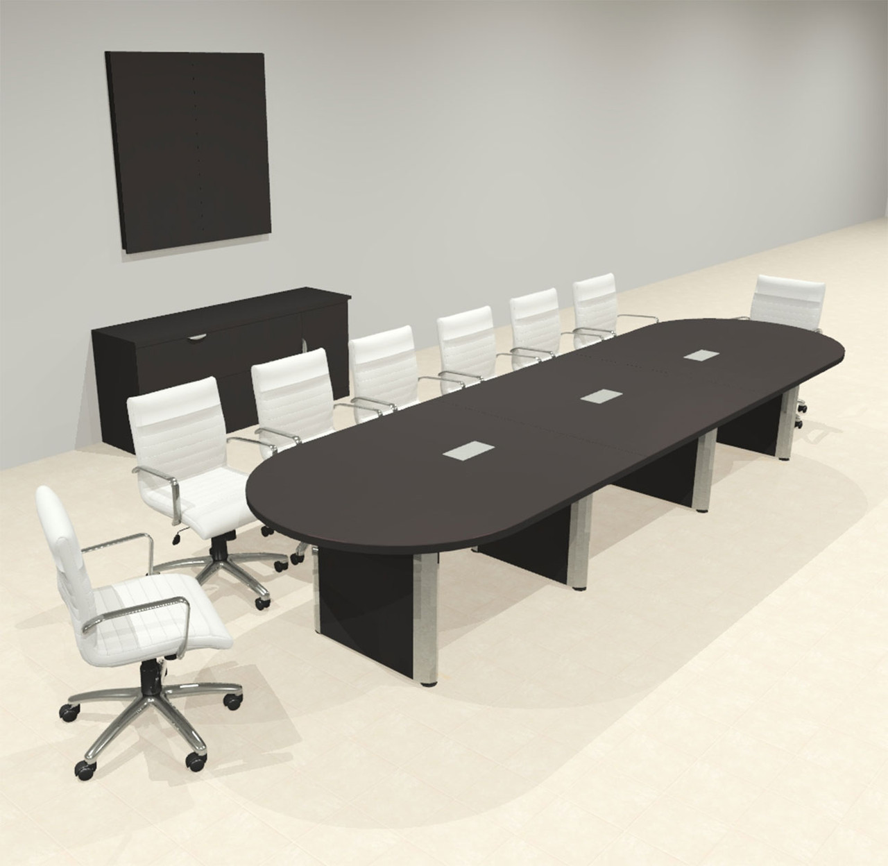 Racetrack Cable Management 14' Feet Conference Table, #OF-CON-CRP23