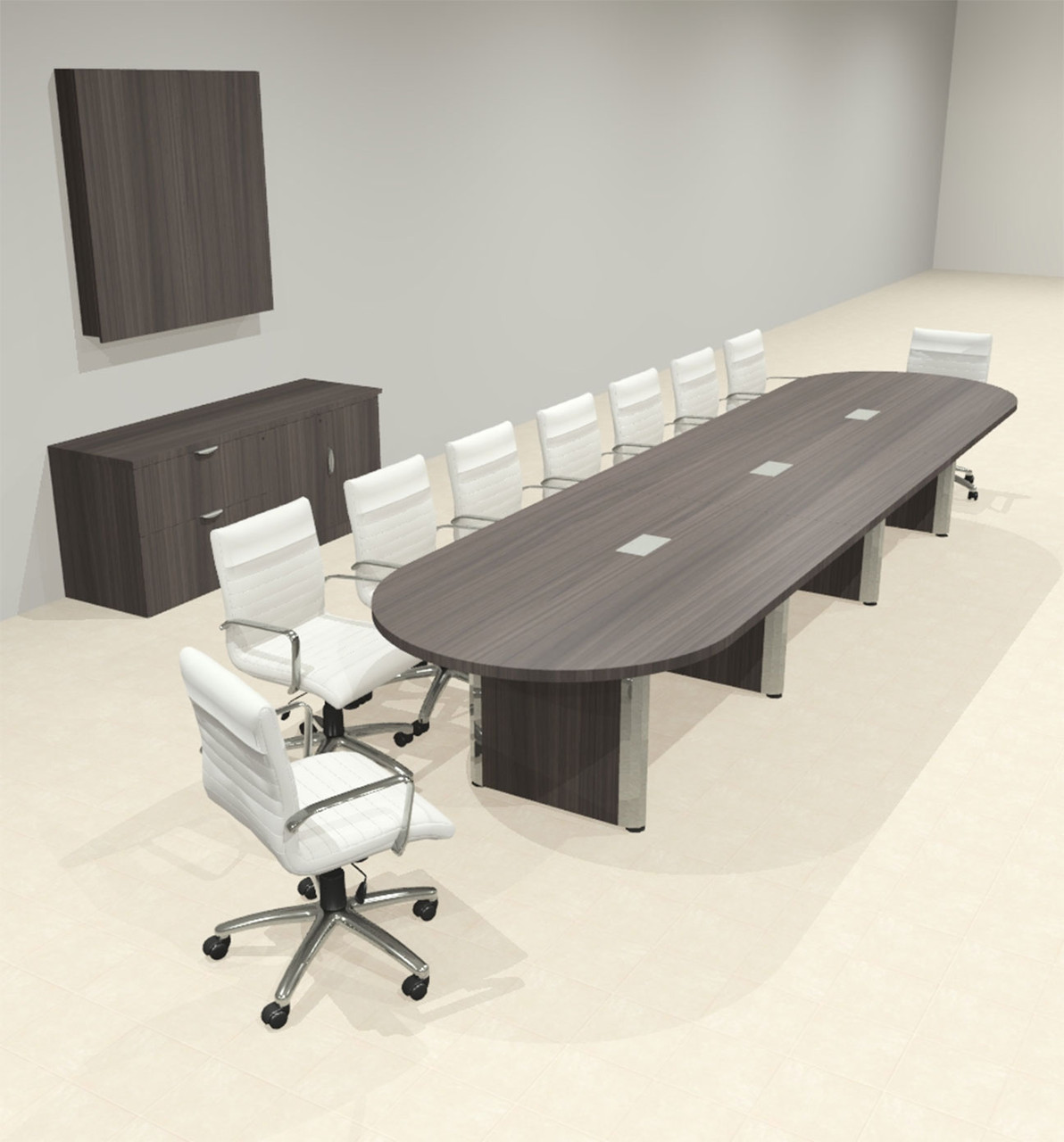 Racetrack Cable Management 16' Feet Conference Table, #OF-CON-CRP32
