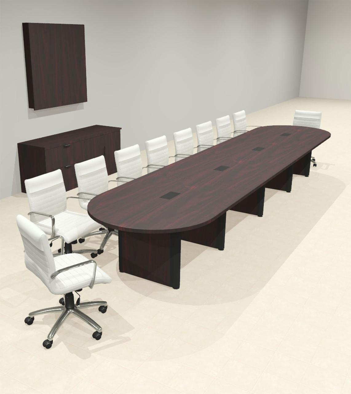 Racetrack Cable Management 18' Feet Conference Table, #OF-CON-CRP38