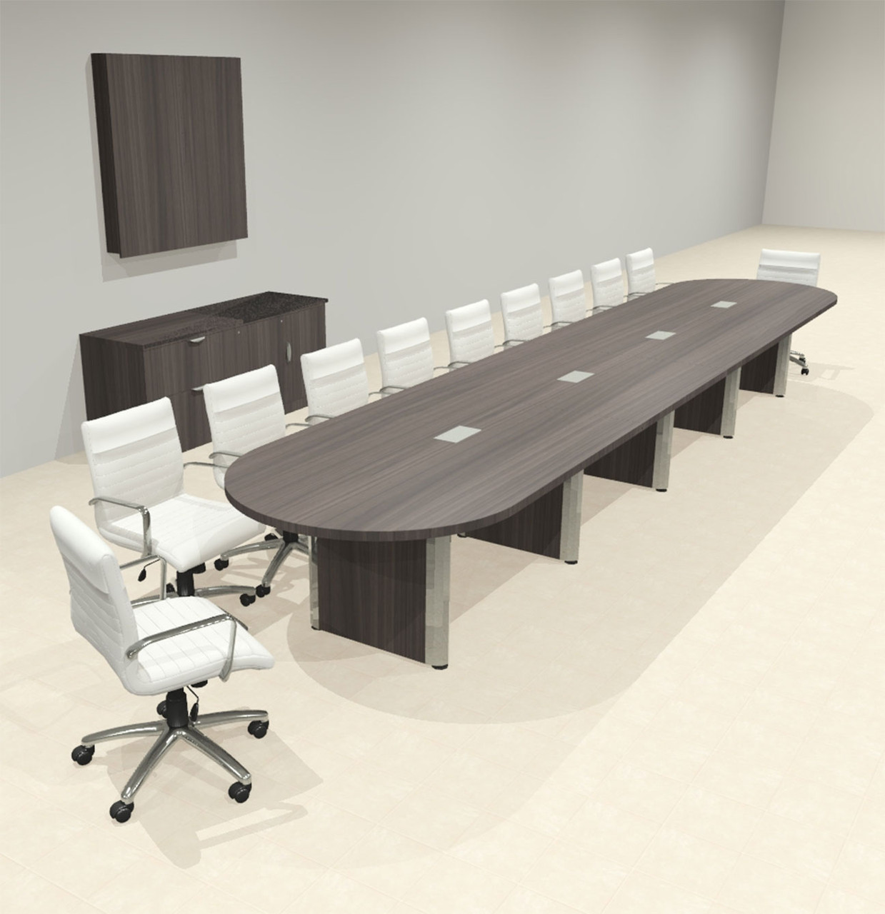 Racetrack Cable Management 20' Feet Conference Table, #OF-CON-CRP48