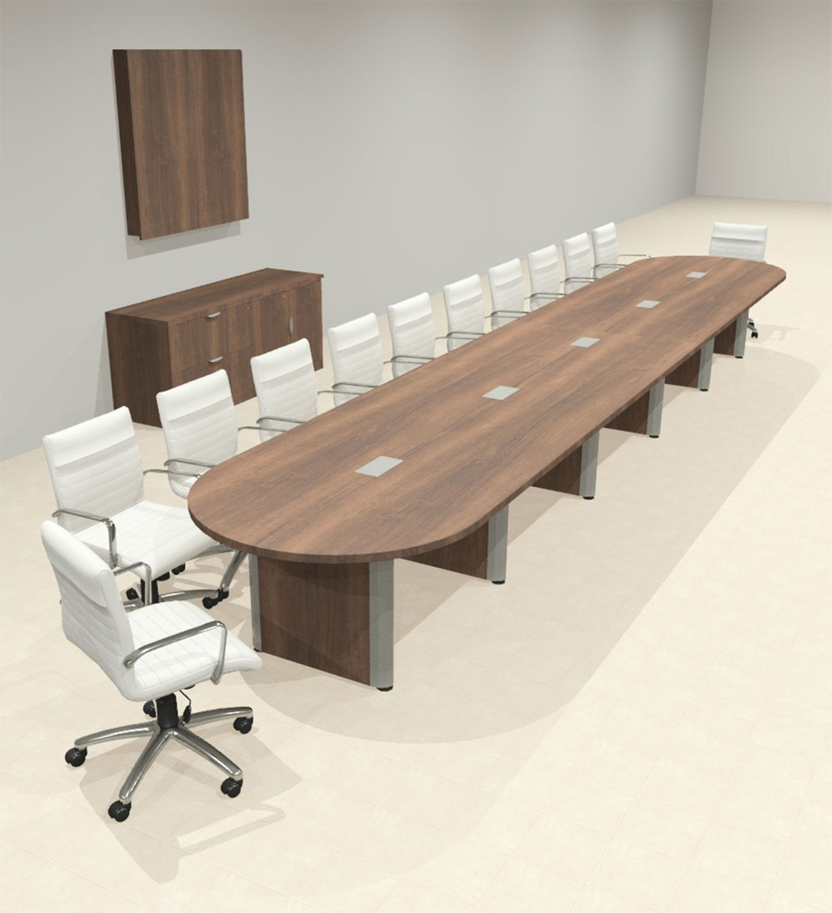 Racetrack Cable Management 22' Feet Conference Table, #OF-CON-CRP52