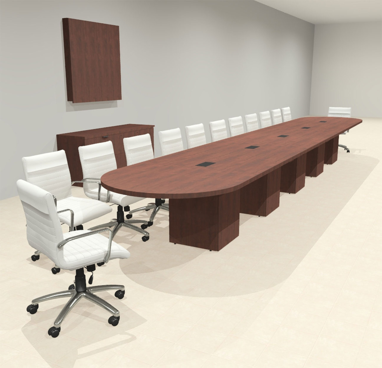 Modern Racetrack 24' Feet Conference Table, #OF-CON-CRQ61
