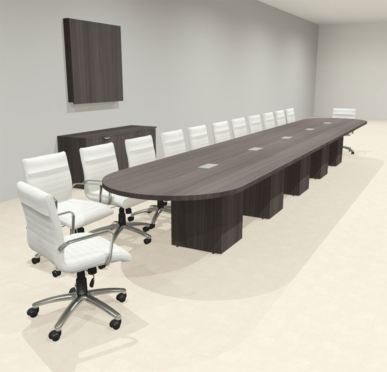 Modern Racetrack 24' Feet Conference Table, #OF-CON-CRQ64