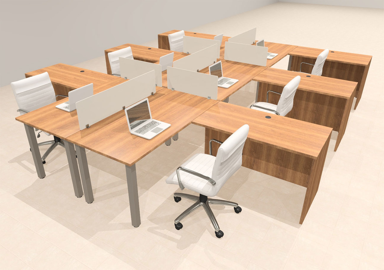 6 Person Modern  Metal Leg Office Workstation Desk Set, #OT-SUL-FPM101