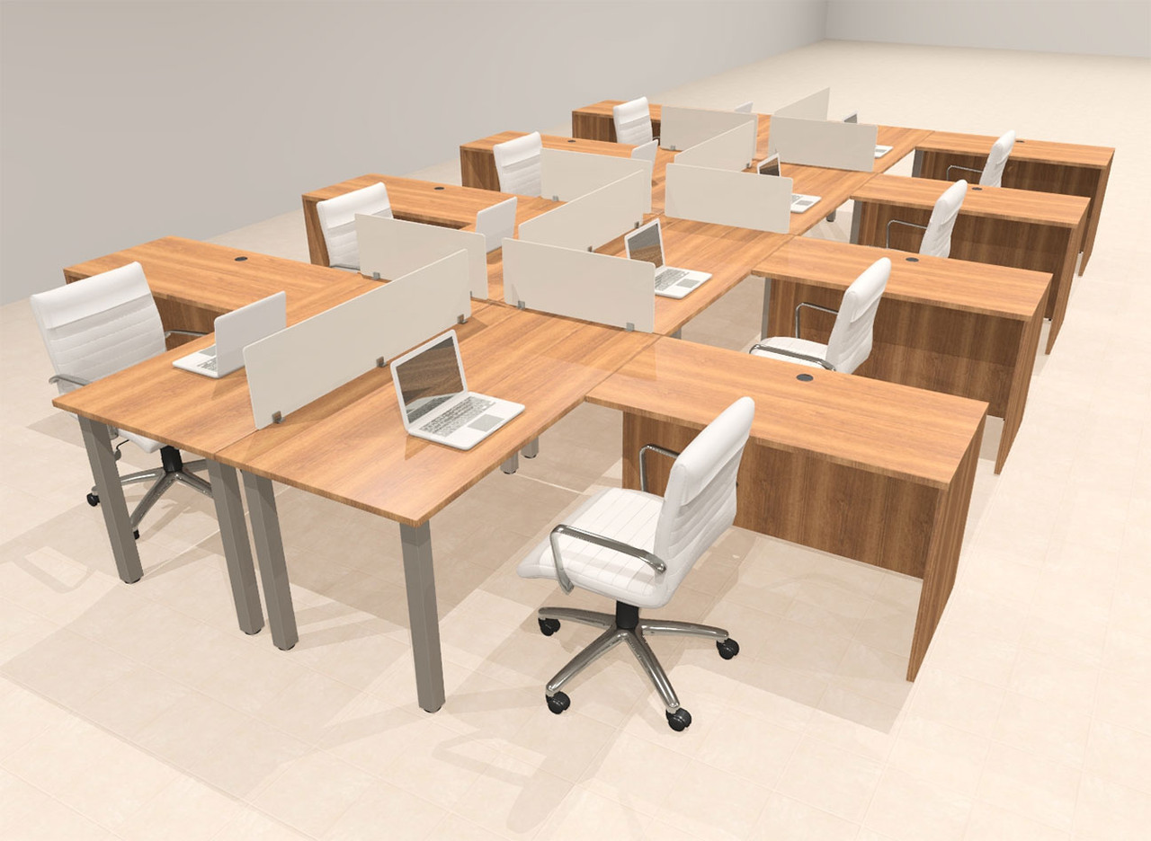 8 Person Modern  Metal Leg Office Workstation Desk Set, #OT-SUL-FPM106