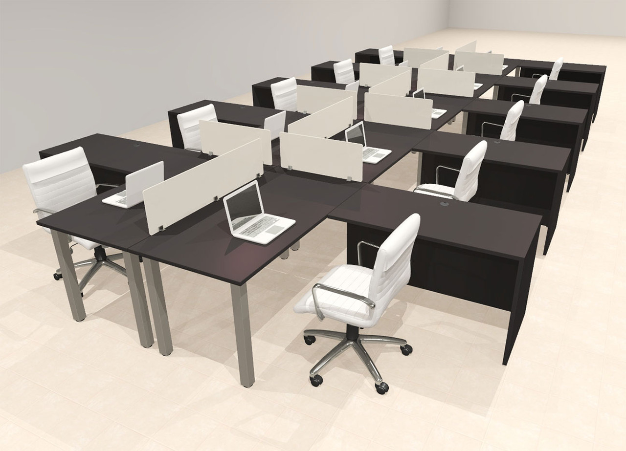 10 Person Modern  Metal Leg Office Workstation Desk Set, #OT-SUL-FPM114
