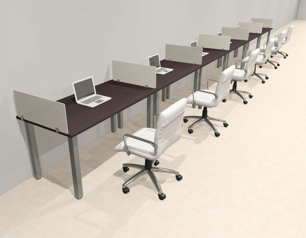 6 Person Modern  Metal Leg Office Workstation Desk Set, #OT-SUL-SPM23