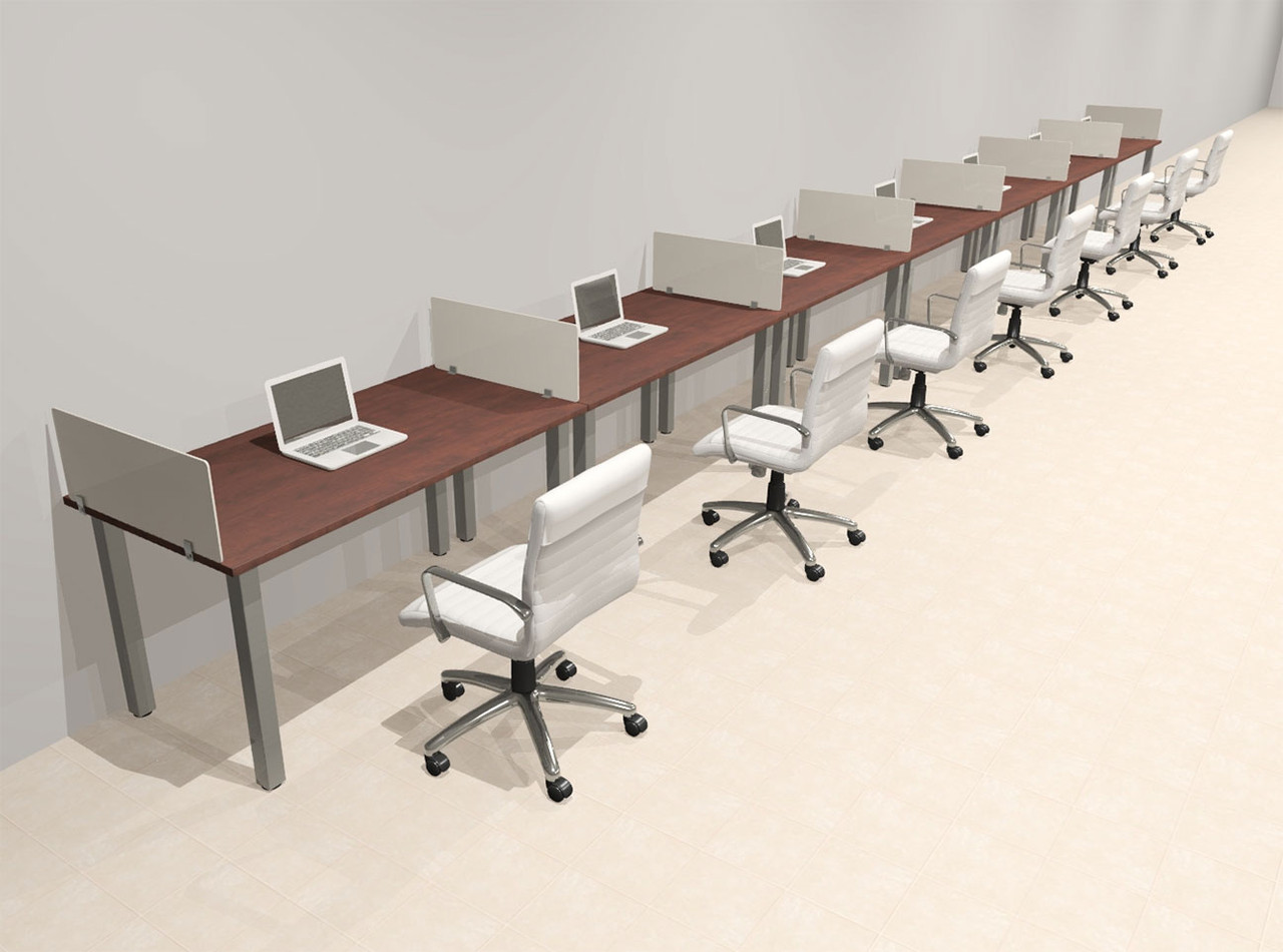 7 Person Modern  Metal Leg Office Workstation Desk Set, #OT-SUL-SPM27