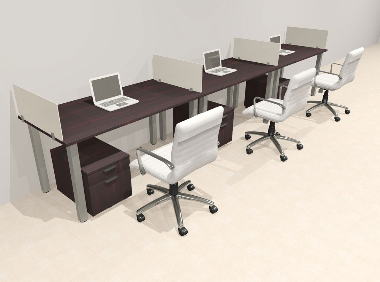 3 Person Modern  Metal Leg Office Workstation Desk Set, #OT-SUL-SPM33