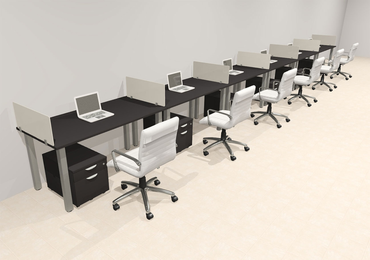 6 Person Modern  Metal Leg Office Workstation Desk Set, #OT-SUL-SPM49