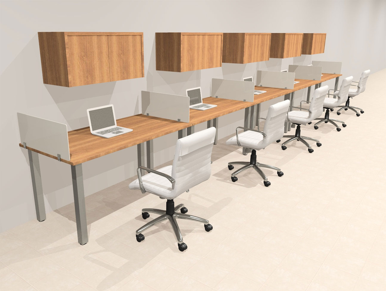 5 Person Modern  Metal Leg Office Workstation Desk Set, #OT-SUL-SPM66