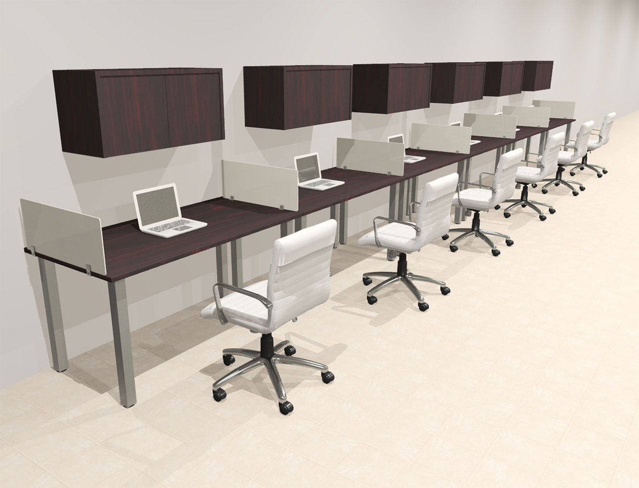 6 Person Modern  Metal Leg Office Workstation Desk Set, #OT-SUL-SPM73